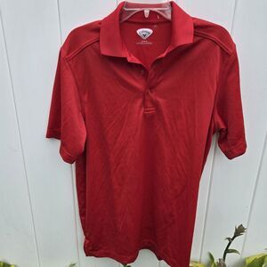 Callaway Golf Polo Shirt Mens Size M Red Opti Dri Cooling Performance
